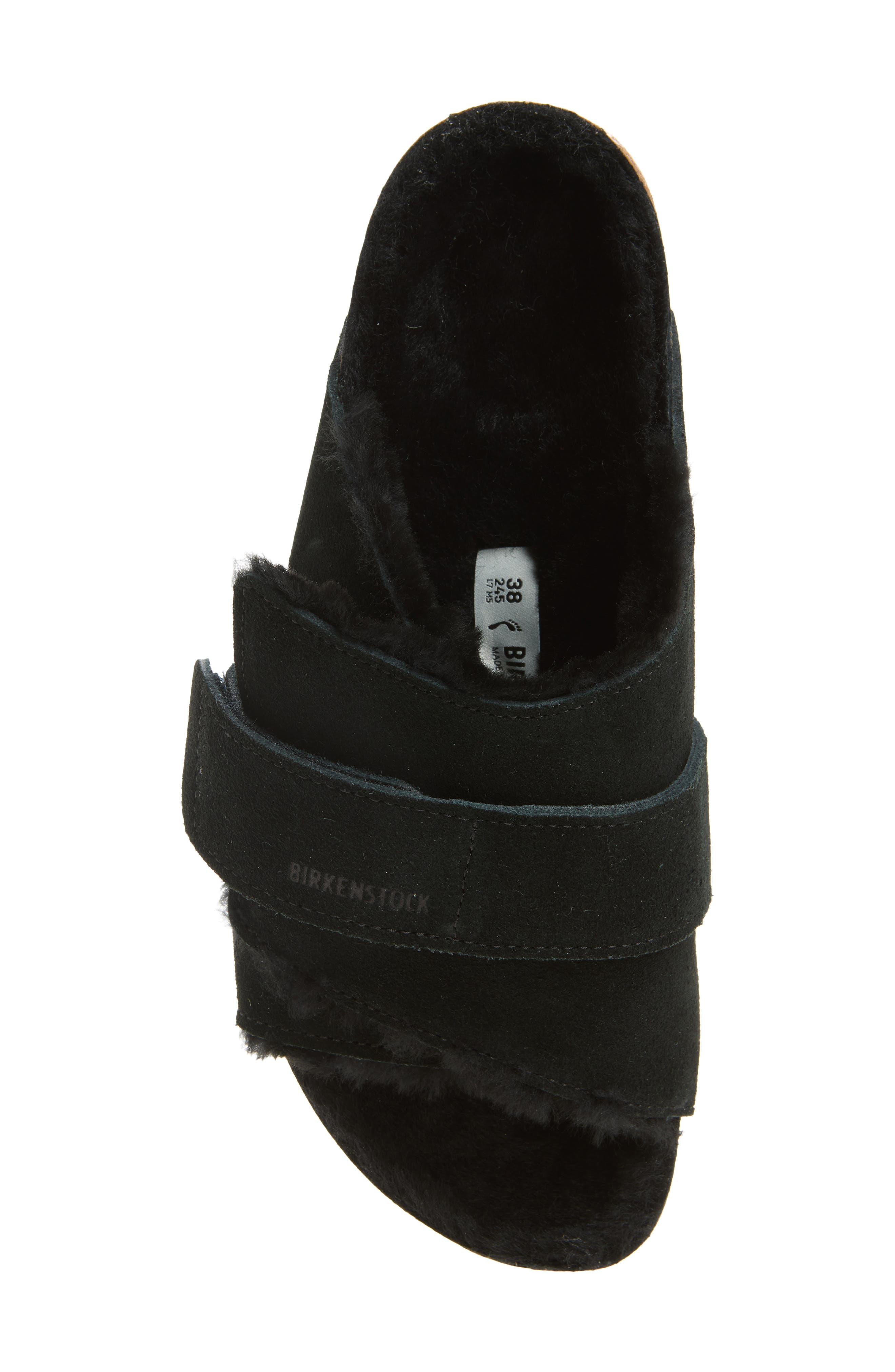 Kyoto Genuine Shearling Sandal - Discontinued, Alternate, color, BLACK/ BLACK