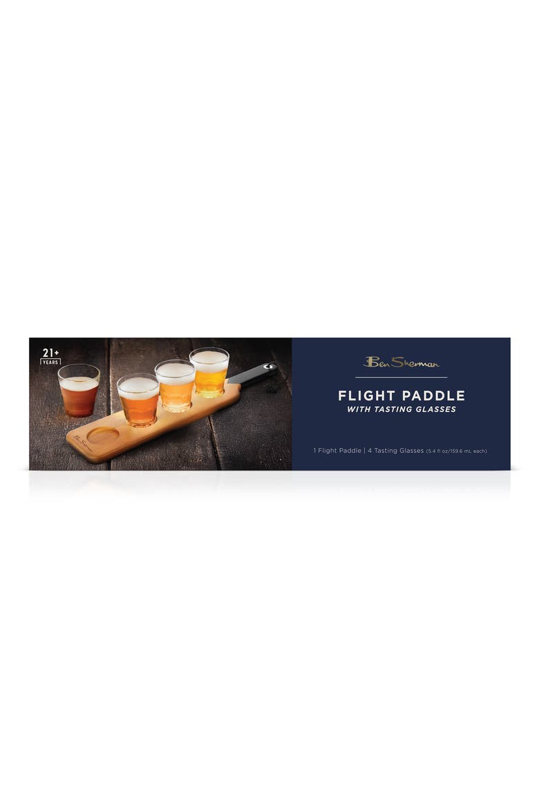 Set of 4 Tasting Glasses & Flight Paddle, Main, color, NAVY