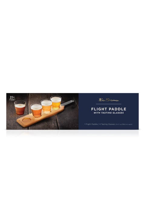 Set of 4 Tasting Glasses & Flight Paddle
