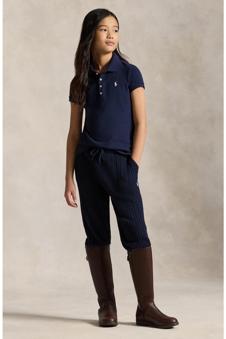 Kids' Stretch Cotton Mesh Polo, Alternate, color, REFINED NAVY