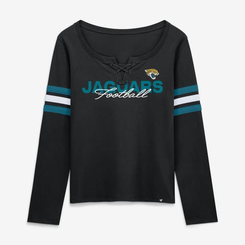 Women's Fanatics Black Jacksonville Jaguars Team First Coverage Scheme Lace-Up Long Sleeve T-Shirt
