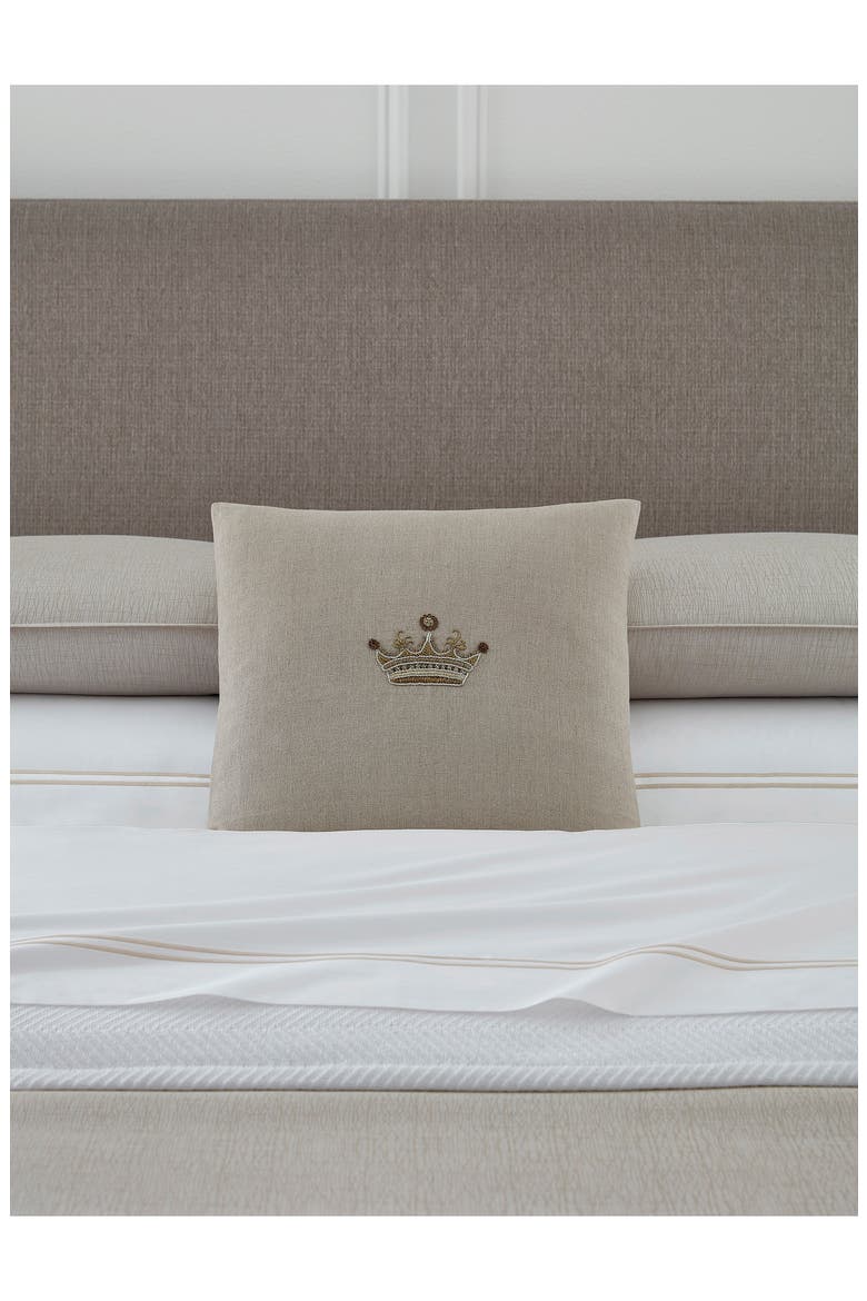 Regale Linen Accent Pillow, Alternate, color, BEIGE GOLD