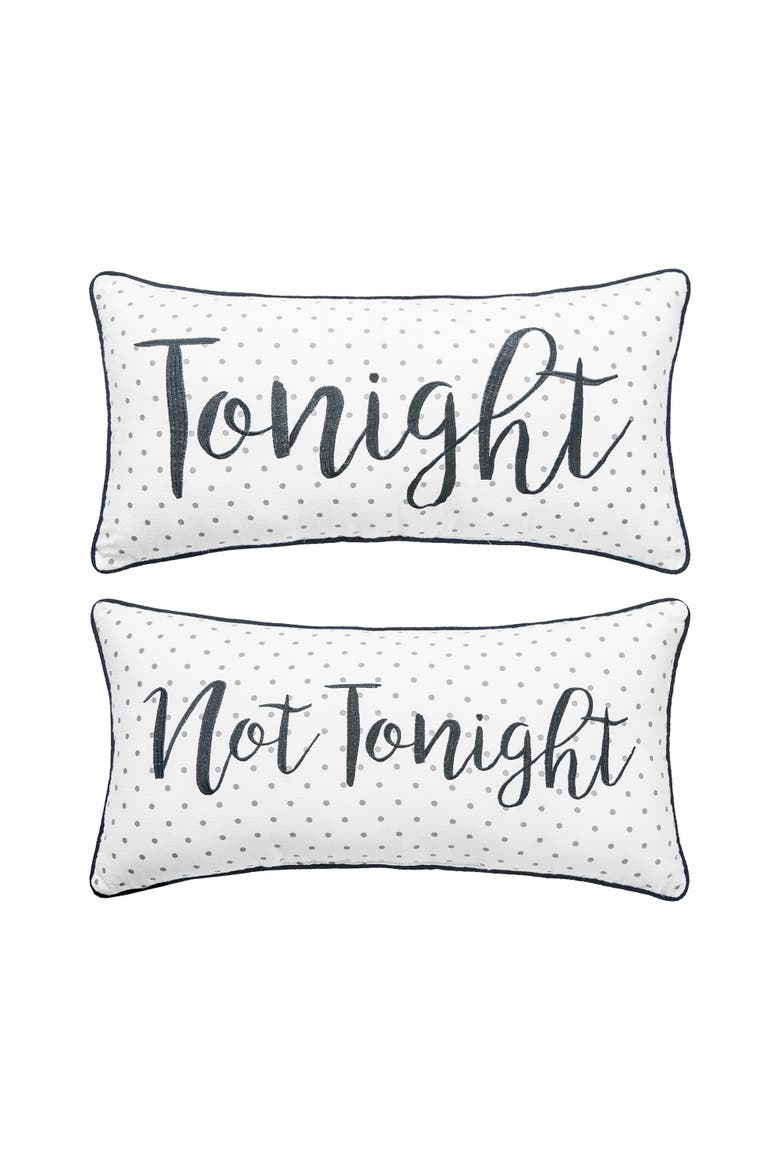 Tonight/Not Tonight Reversible Pillow, Main, color, White