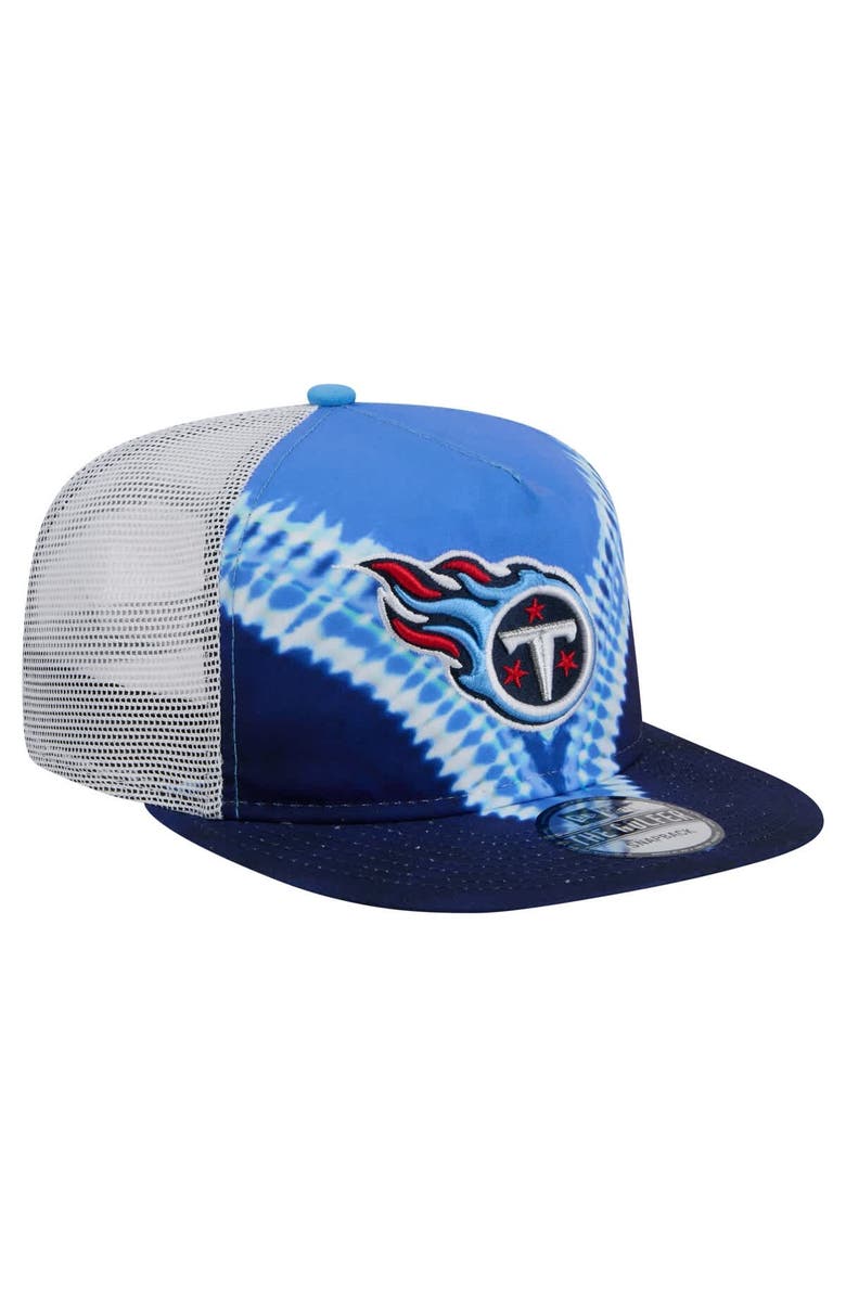 New Era Men's New Era Light Blue/Navy Tennessee Titans Throwback Dye Golfer Snapback Hat, Alternate, color, Light Blue