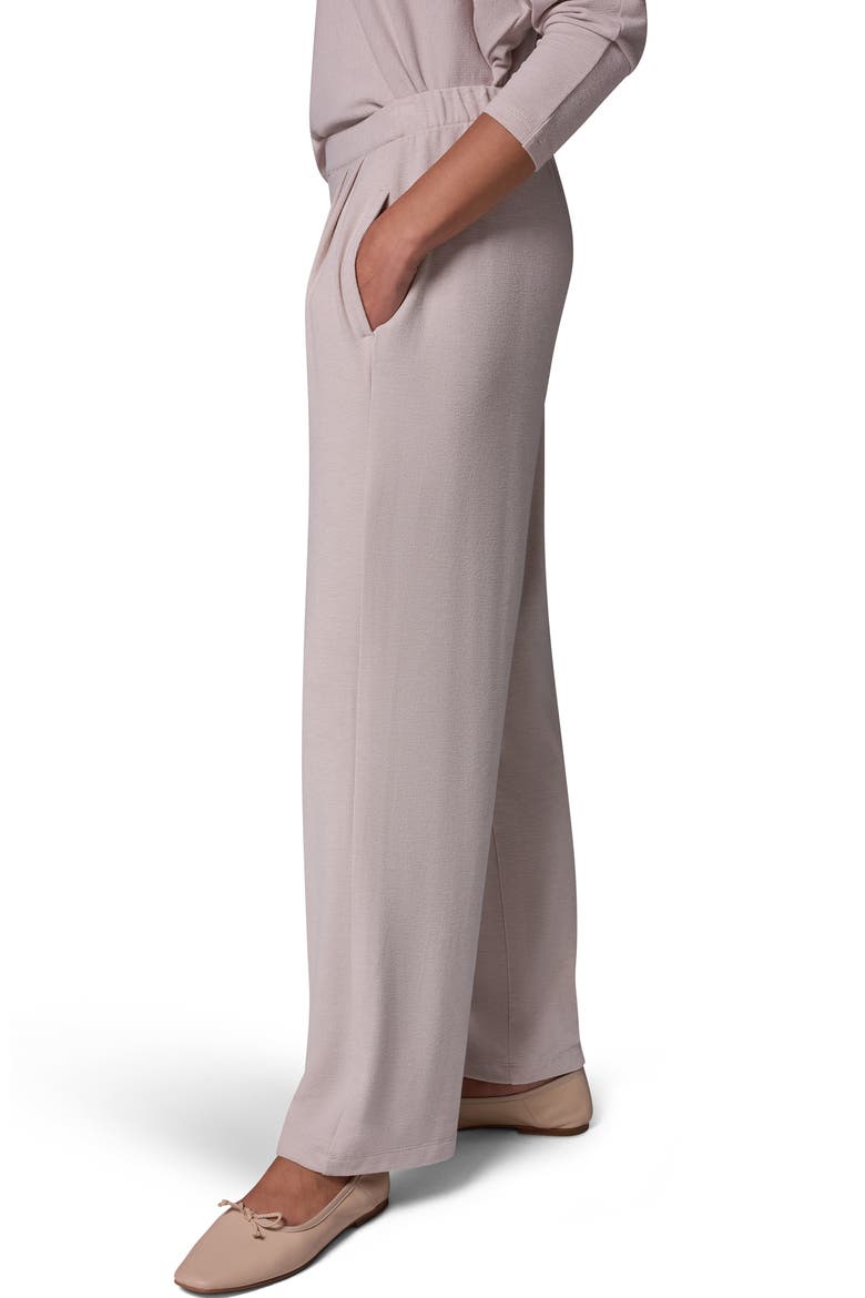 Pleated Brushed Jersey Pants, Alternate, color, OAT HEATHER