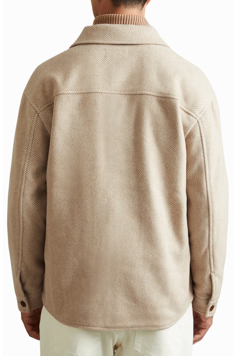 Compton Herringbone Wool Blend Shirt Jacket, Alternate, color, OATMEAL