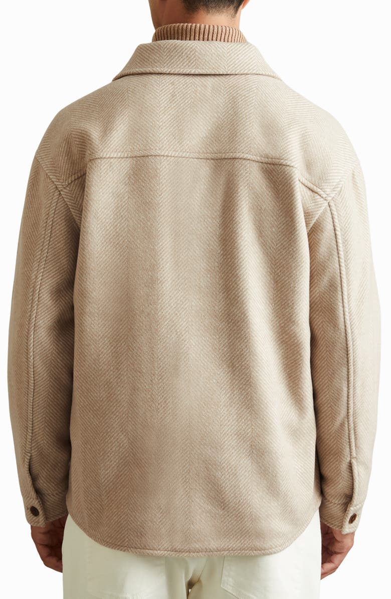 Reiss Compton Herringbone Wool Blend Shirt Jacket, Alternate, color, 