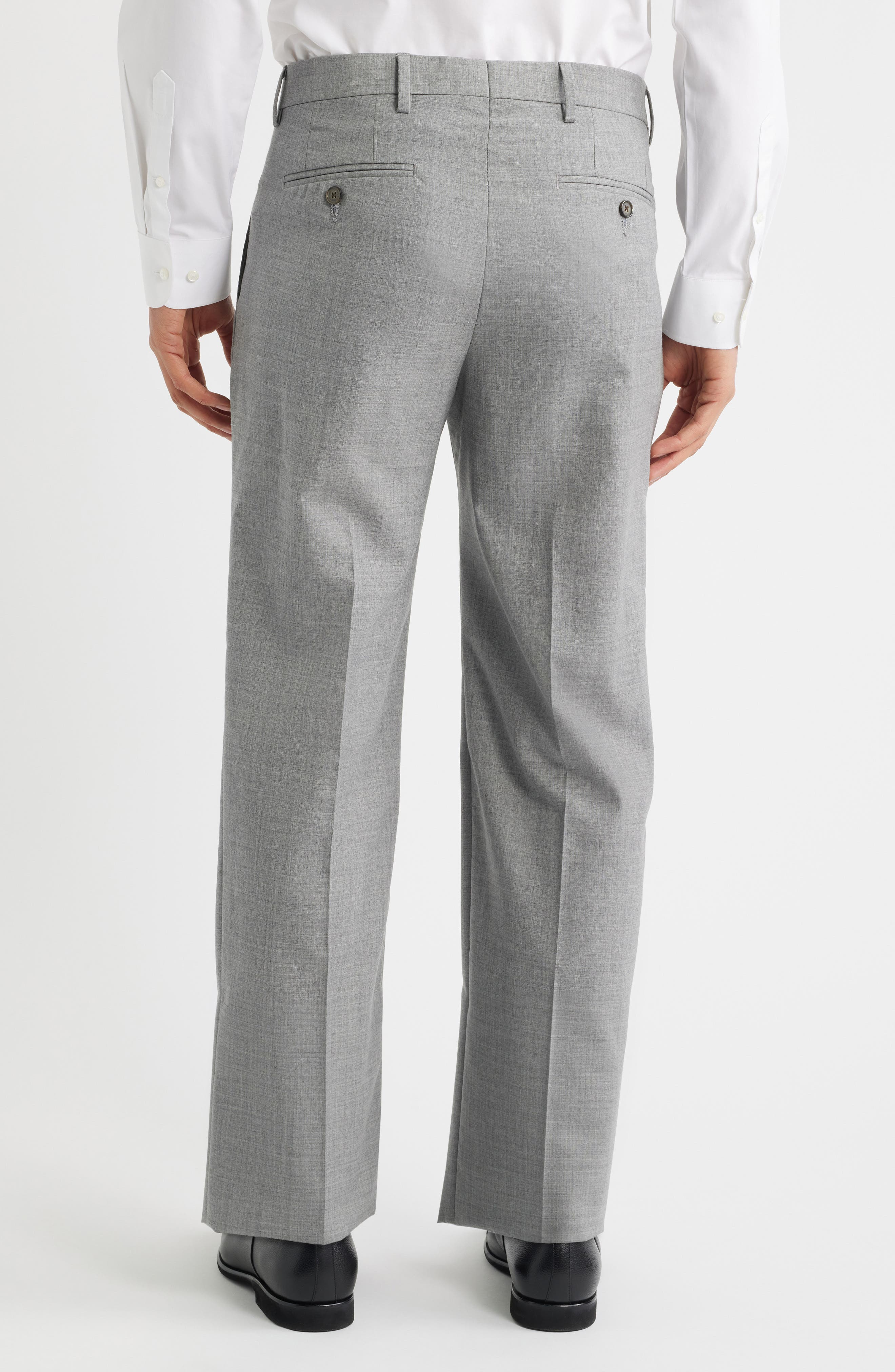Flat Front Tropical Weight Wool Dress Pants - image 2