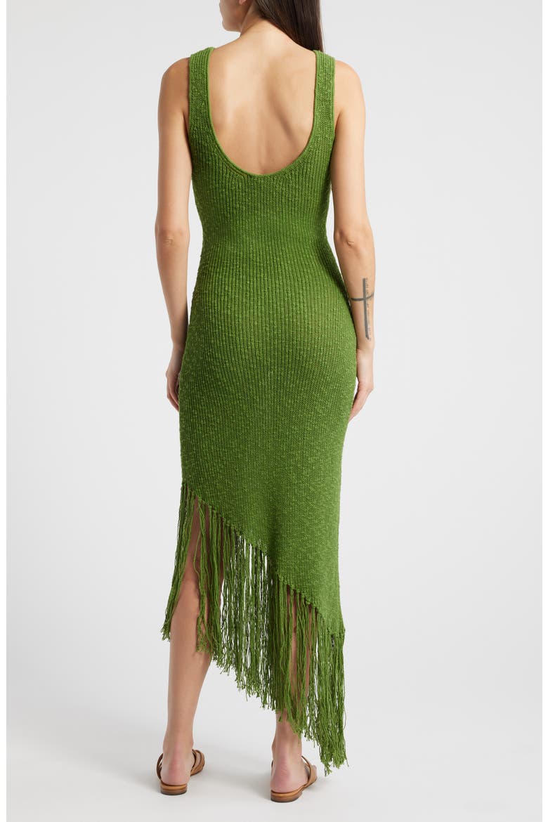 Rylee Sleeveless Fringe Hem Sweater Dress, Alternate, color, BANANA PALM