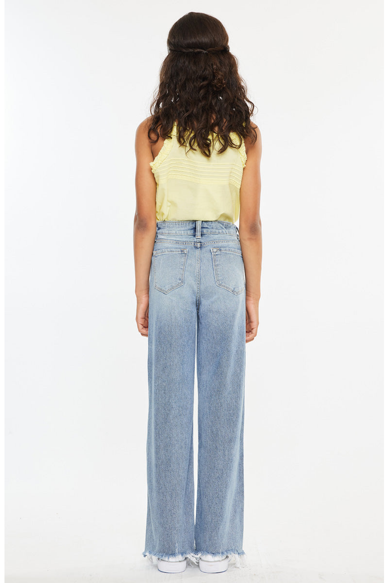 Bee High Rise Slim Wide Leg Jeans, Alternate, color, Light Wash
