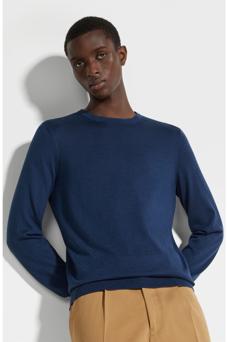 Cashseta Cashmere & Silk Sweater, Alternate, color, BLUE CIANO