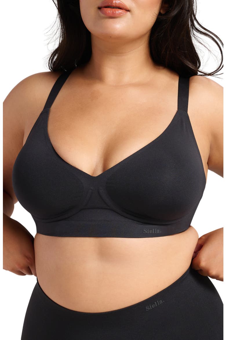 Sculpt V-Neck Bra, Main, color, Black