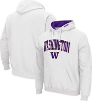 COLOSSEUM Men's Colosseum White Washington Huskies Arch & Logo 3.0 Pullover Hoodie