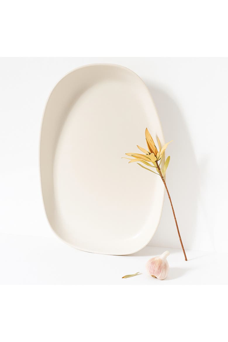 Dadasi Long Serving Platter, Alternate, color, Matte White