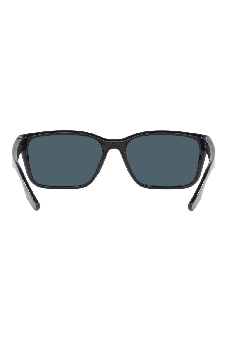 Palmas 57mm Polarized Rectangular Sunglasses, Alternate, color, BLACK
