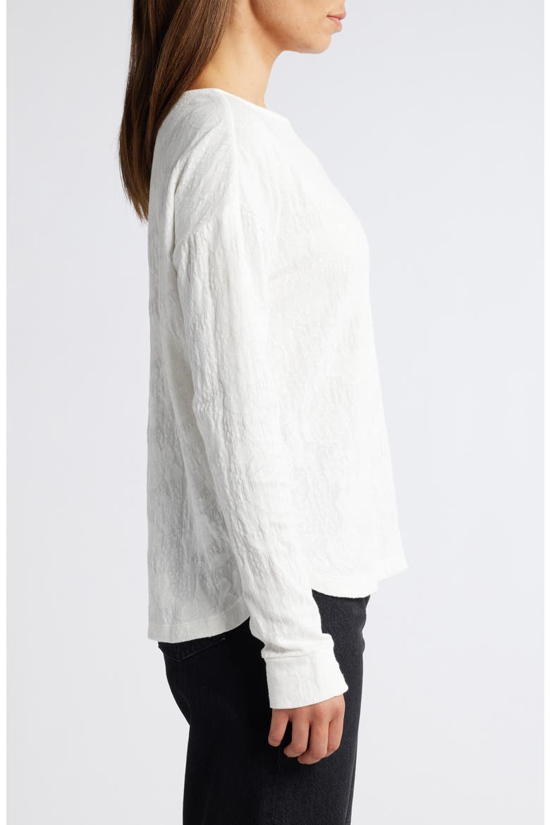 Relaxed Fit Cotton Jacquard T-Shirt, Alternate, color, CLASSIC CREAM