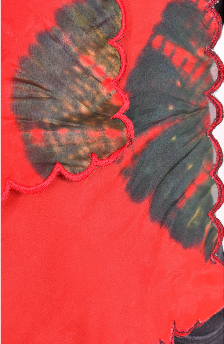 RAAS Hyatt Hand Tie Dye Cutwork Scarf, Alternate, color, Red