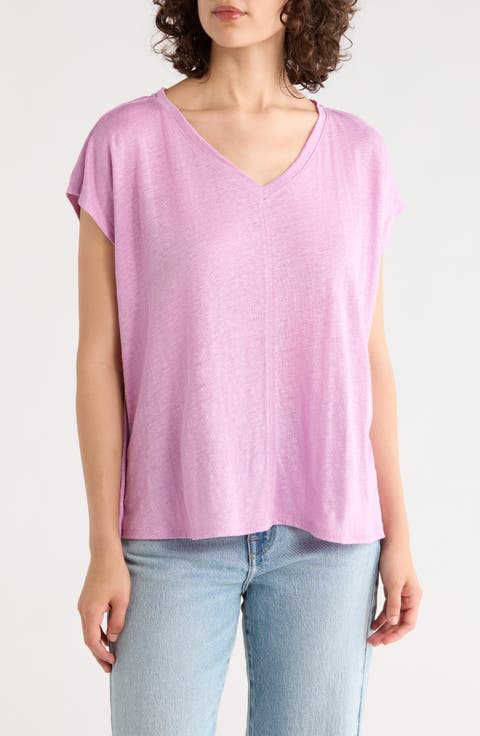 V-Neck Organic Linen T-Shirt