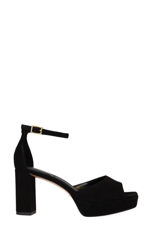 Pelle Moda Pearly Ankle Strap Platform Sandal In Black