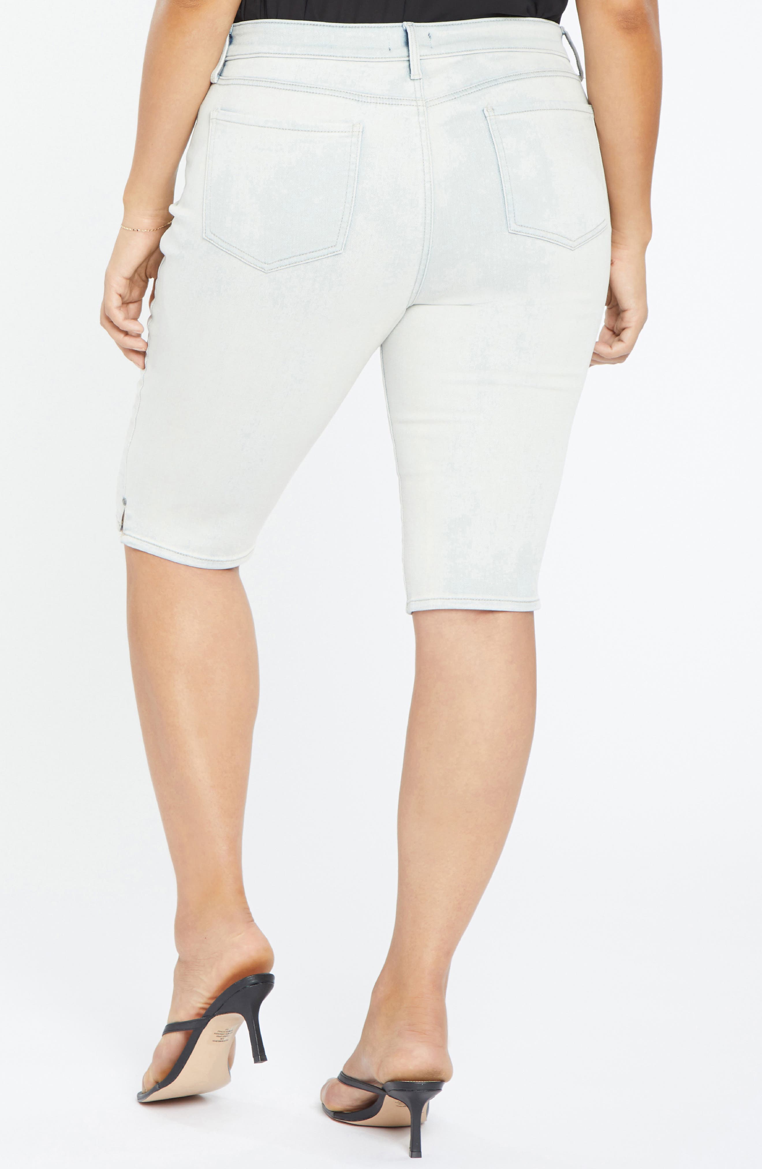 Side Slit Denim Bermuda Shorts - image 2
