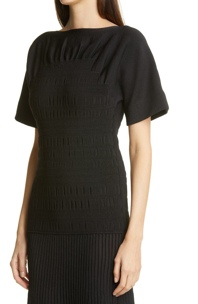 Proenza Schouler Smocked Pleated Midi Dress, Alternate, color, 
