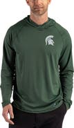 Cutter & Buck Men's Cutter & Buck Green Michigan State Spartans Prospect Recycled Featherlight Stretch Hoodie