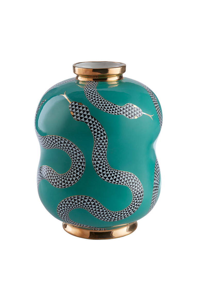Eden Cinched Vase, Main, color, Teal  / Gold
