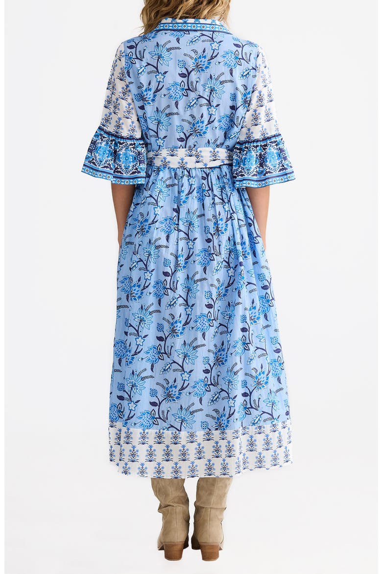 Jardin Mixed Print Cotton Midi Dress, Alternate, color, BLUEBERRY FIELDS