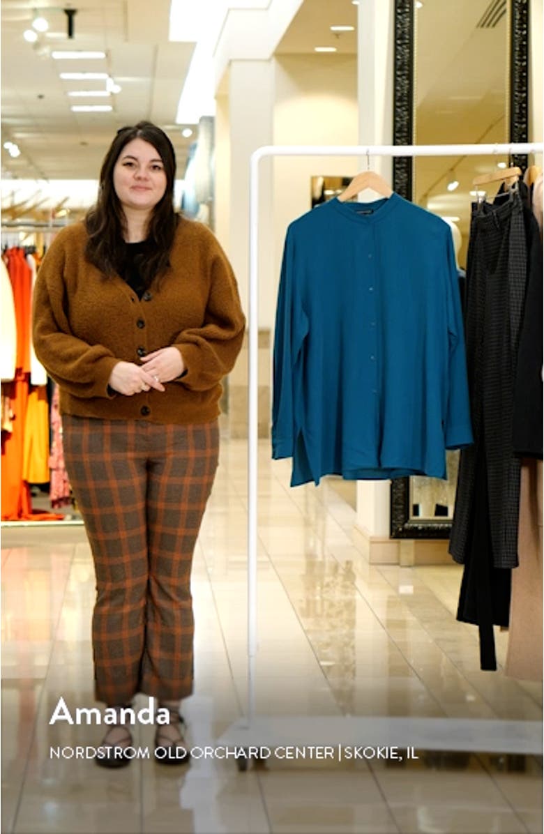 Mandarin Collar Silk Button-Up Shirt, sales video thumbnail