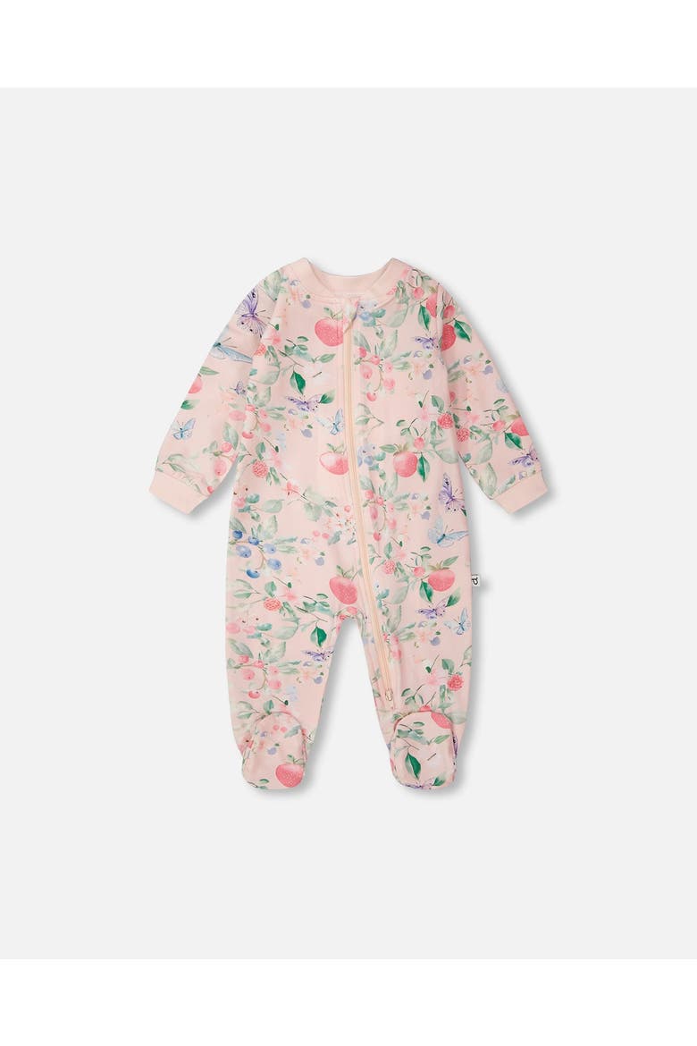 Organic Cotton Jersey Fruit One-Piece Pyjama, Main, color, Pink Printed Berries