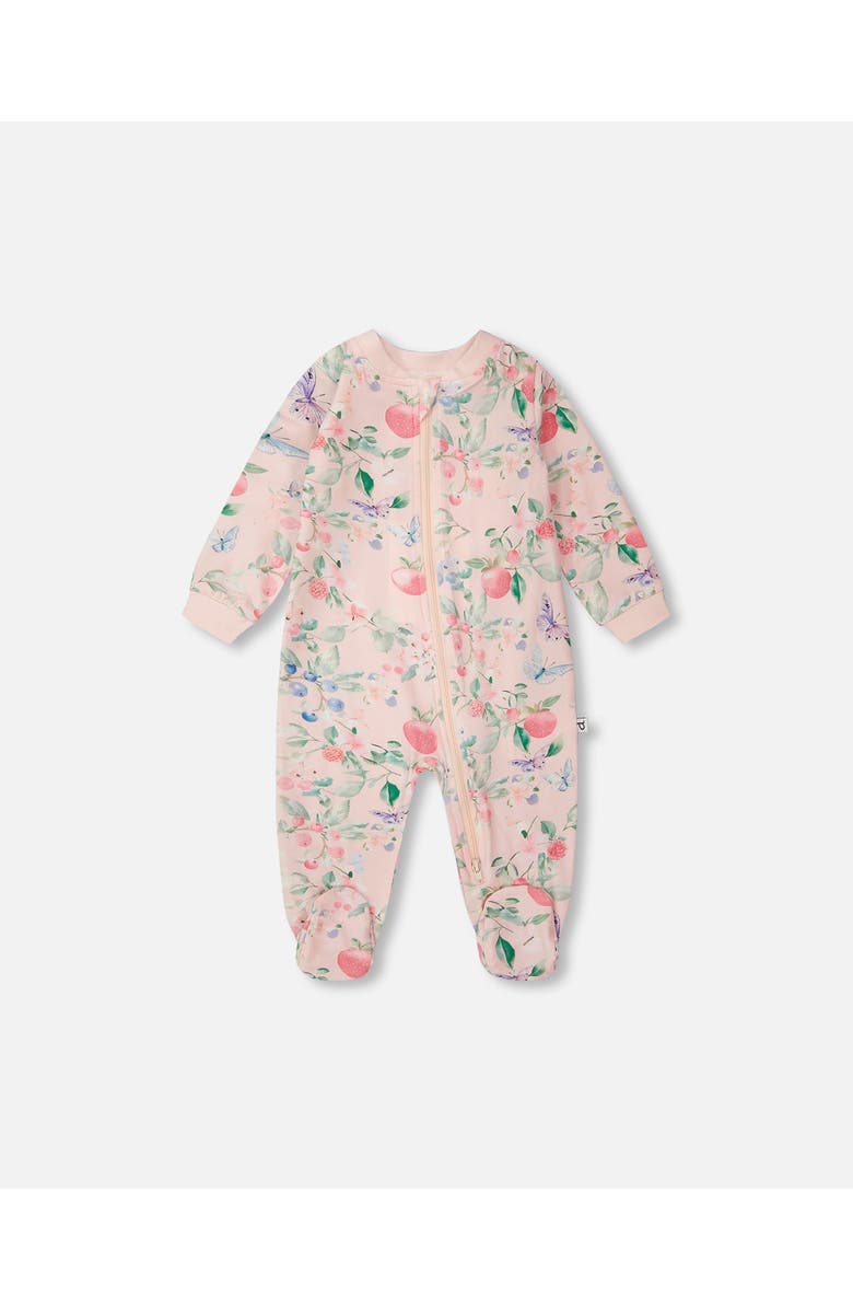 Deux par Deux Organic Cotton Jersey Fruit One-Piece Pyjama, Main, color, Pink Printed Berries