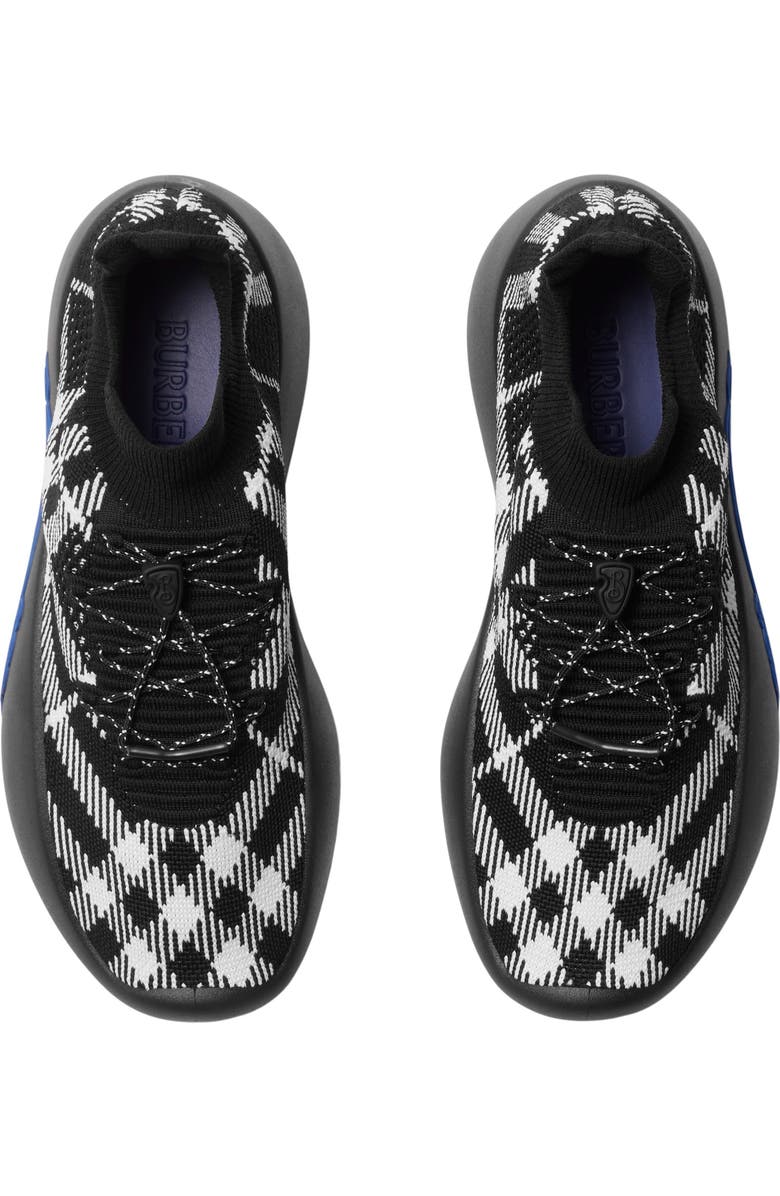 Burberry Check Knit Neptune Sneakers, Alternate, color,
