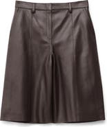 & Other Stories High Waist Leather Bermuda Shorts