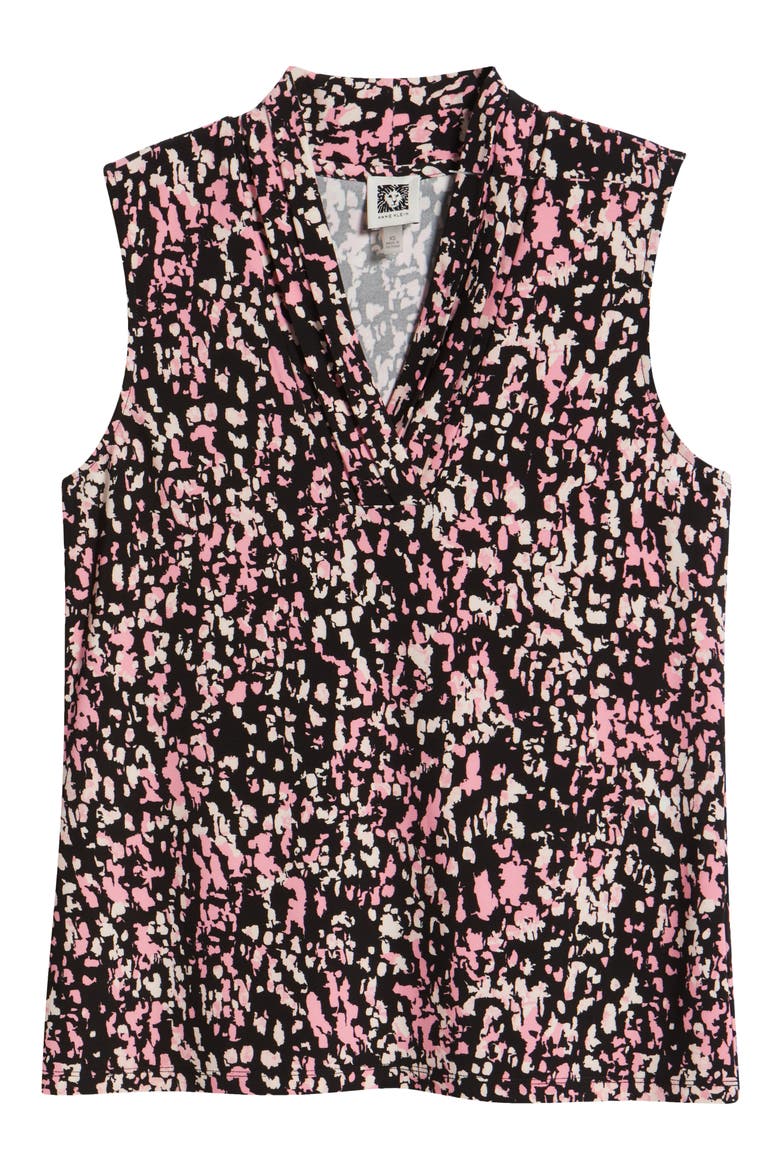 Abstract Print Triple Pleat Sleeveless Top, Alternate, color, ANNE BLACK MULTI