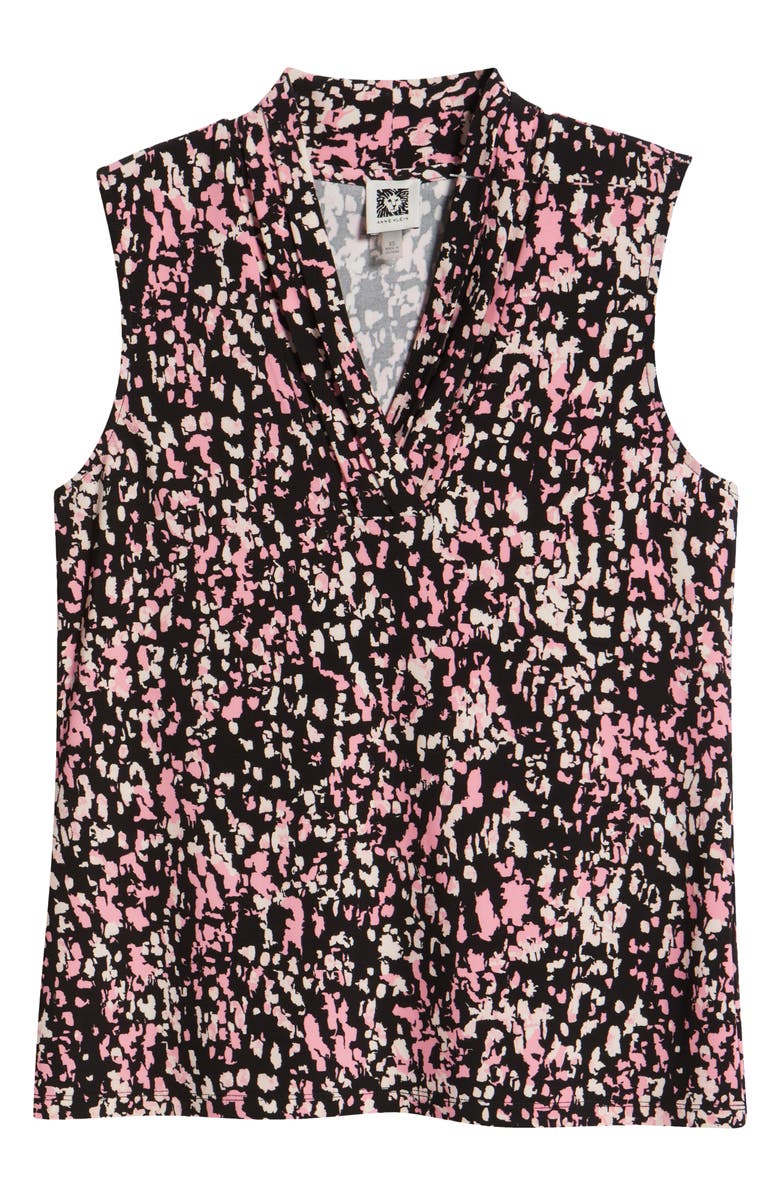 Anne Klein Abstract Print Triple Pleat Sleeveless Top, Alternate, color, 
