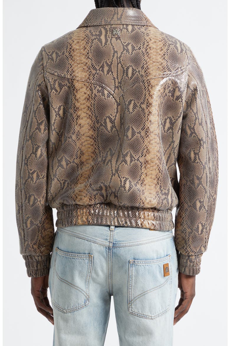 Snake Embossed Leather Western Jacket, Alternate, color, BROWN MULTI