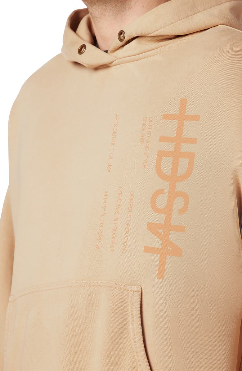 Hudson Jeans Oversize Crop Cotton French Terry Graphic Hoodie, Alternate, color, 