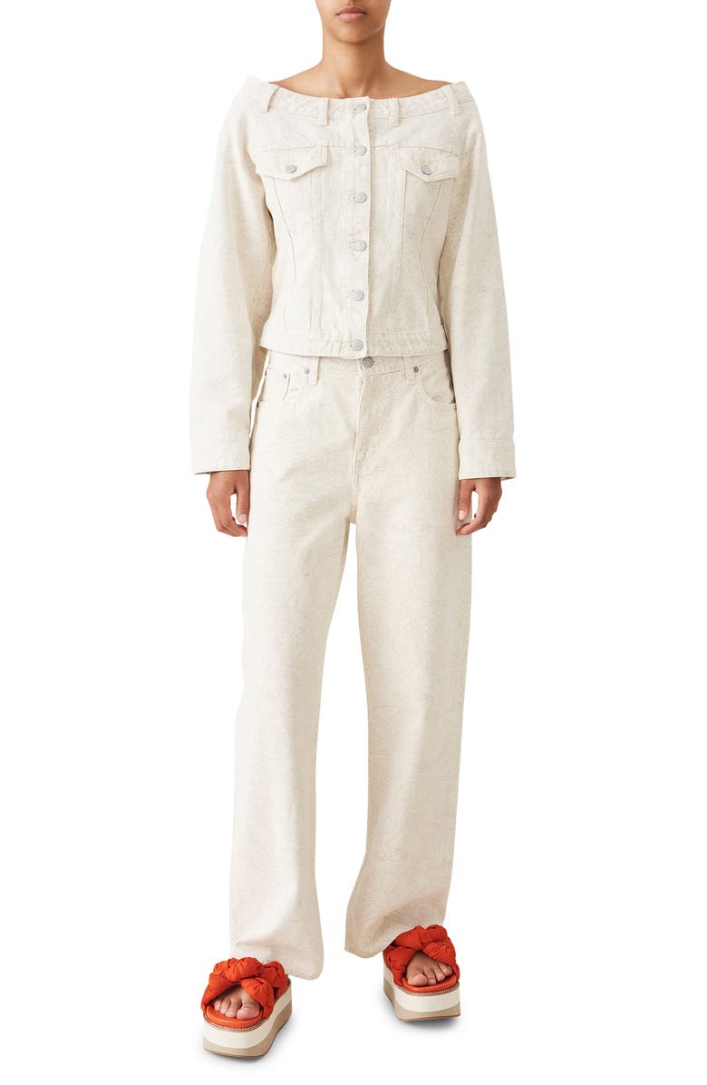 Ganni x Levi's<sup>®</sup> Floral Print Wide Leg Jeans, Alternate, color, 