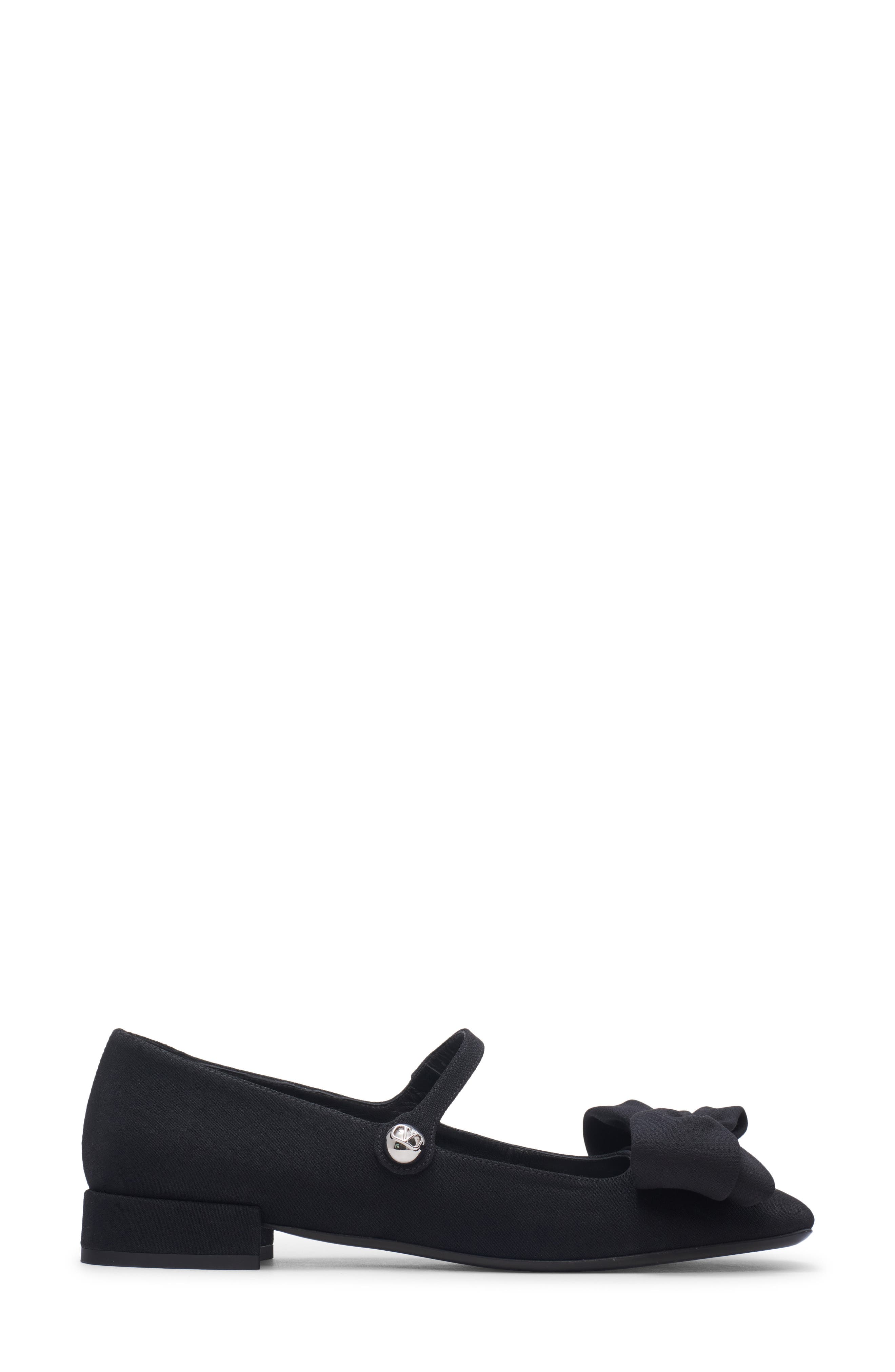 Bow Mary Jane Flat, Alternate, color, NERO