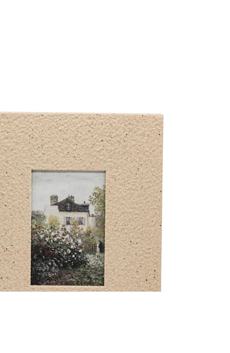Foreside Home and Garden 4x6 Sand Texture Picture Frame Tan Metal MDF & Glass, Alternate, color, Beige