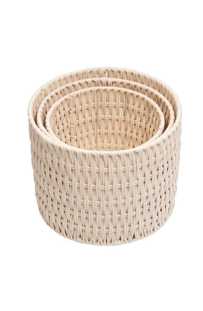 HONEY-CAN-DO Cozy Weave 3-Piece Basket Set, Alternate, color,