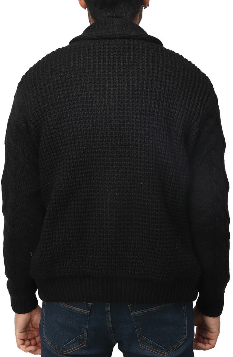 XRAY Shawl Collar Cable Knit Cardigan, Alternate, color, Black