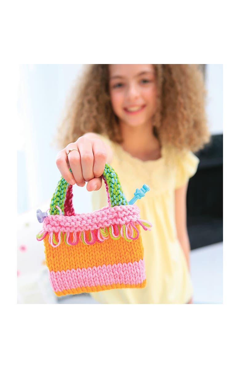 4M Easy to Do Knitting Kit Learn 2 Yarn Projects Set, Alternate, color, Multicolored