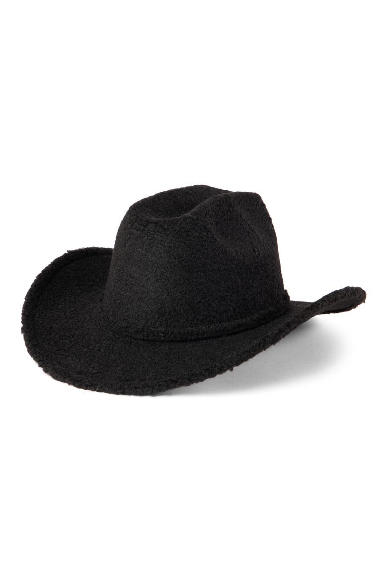 Cattleman's Faux Shearling Hat, Main, color, BLACK
