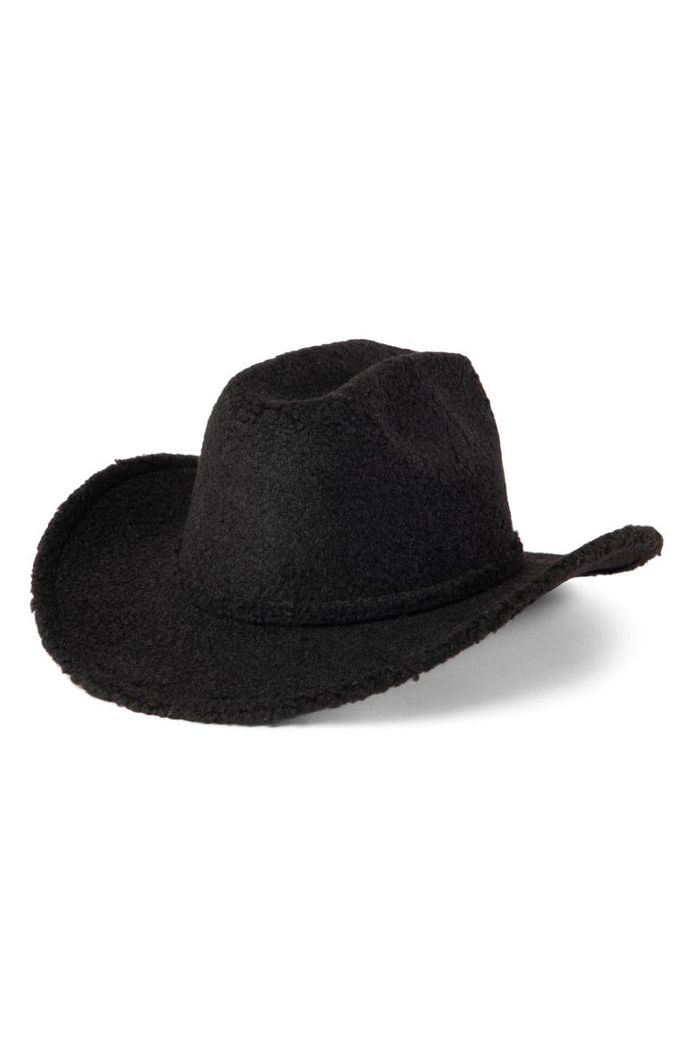 San Diego Hat Cattleman's Faux Shearling Hat, Main, color, Black