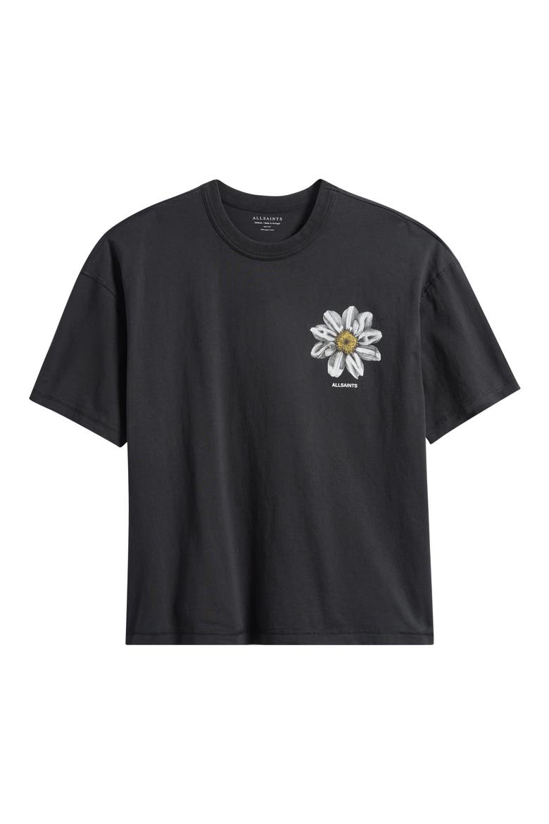 Petals Cotton Graphic T-Shirt, Alternate, color, WASHED BLACK