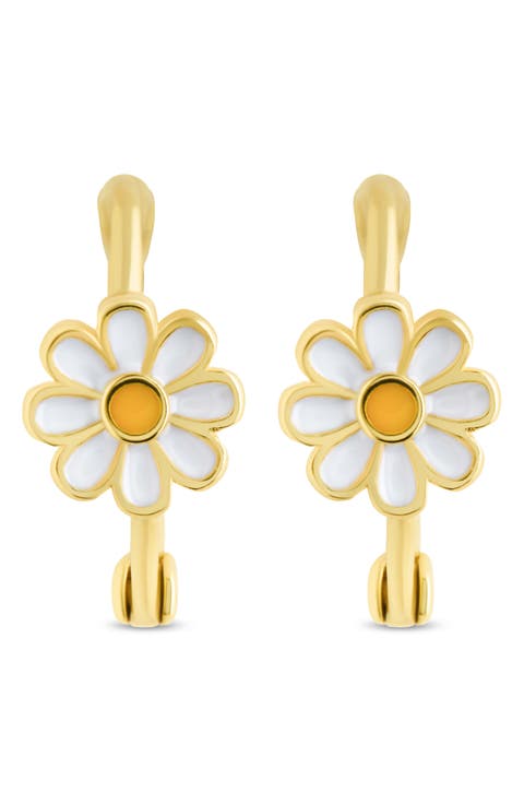 Stella Flower Hoop Earrings