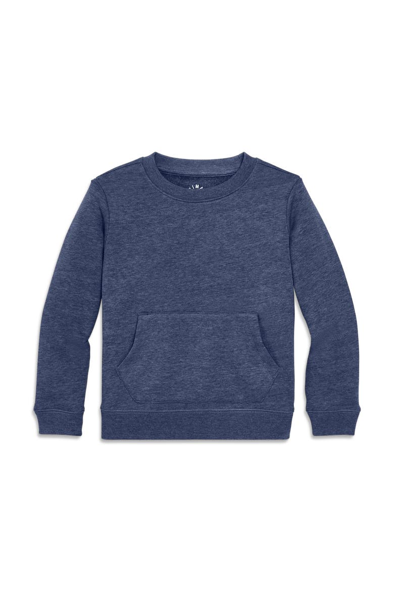 Cozy Fleece Crewneck Sweatshirt, Main, color, Heather Navy