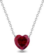 In Season Jewelry Prong CZ Birthstone Heart Necklace