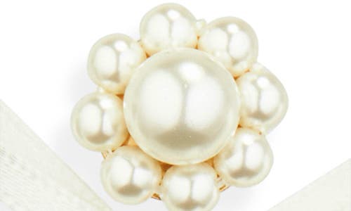 Simone Rocha Ribbon Bow Drop Earrings In Pearl